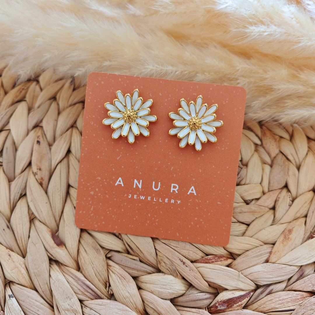 Large Enamel Chrysanthemum Studs
