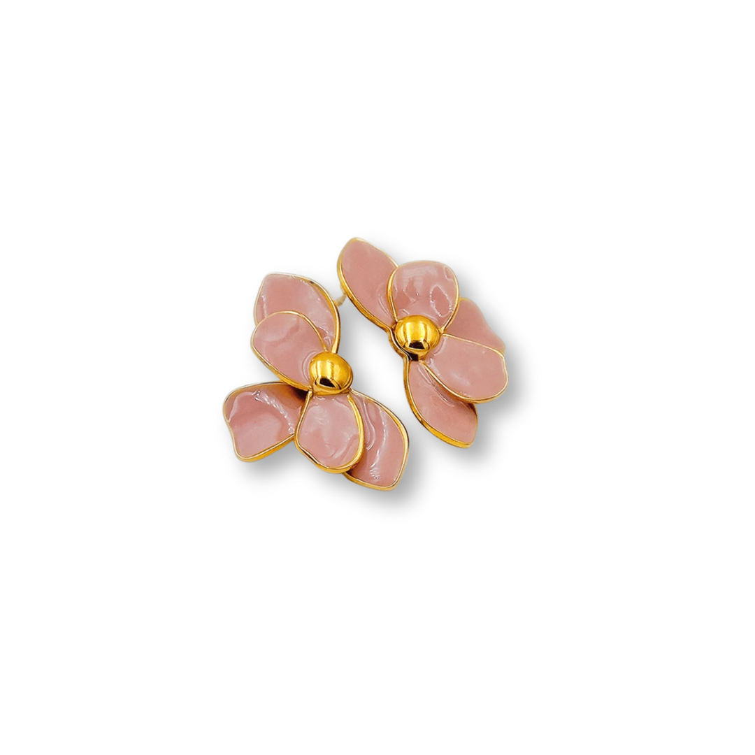 Pink Flower Studs