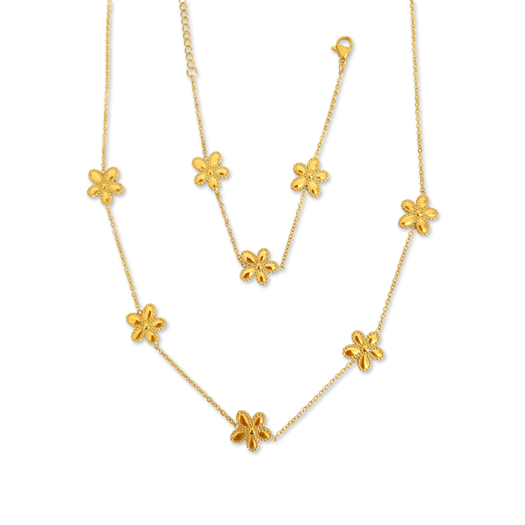 Flower Power Necklace + Bracelet Set