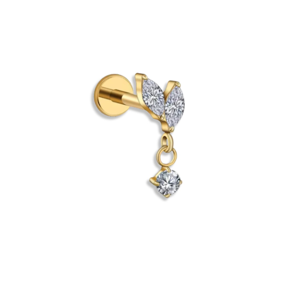Titanium Leaf Drop Piercing