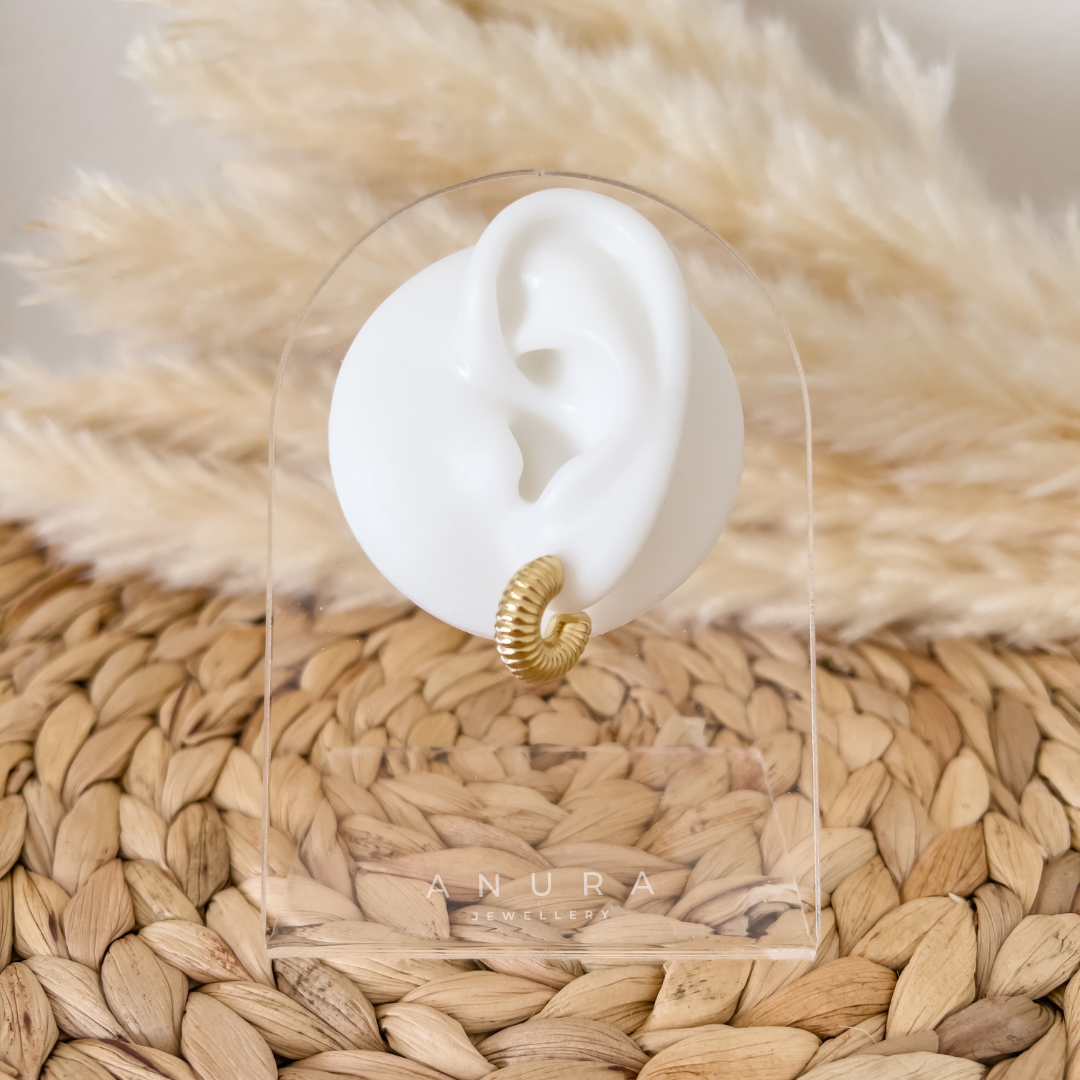Mini Ribbed Hoops
