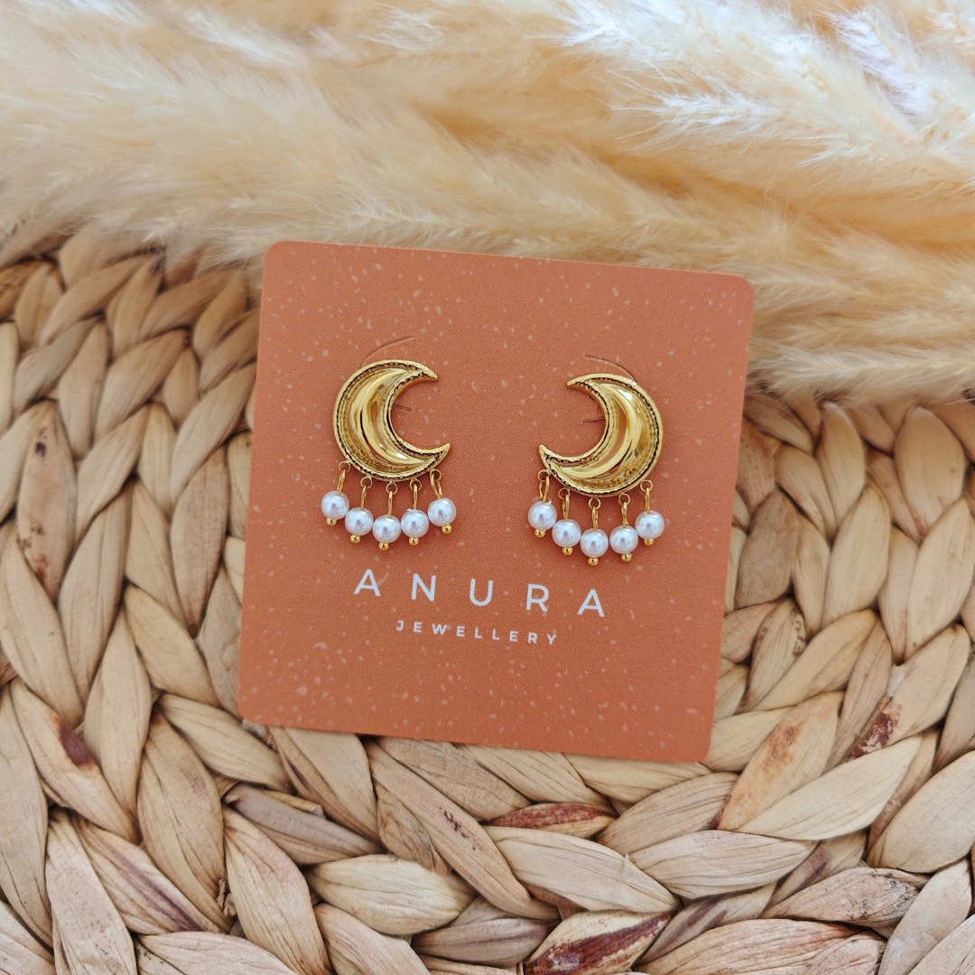 Crescent Moon Studs