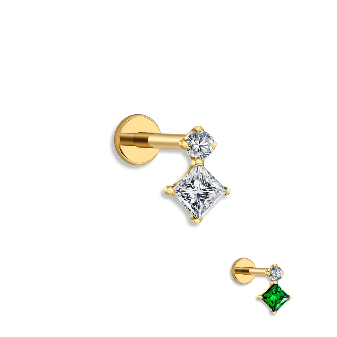 Titanium Diamond Drop Piercing