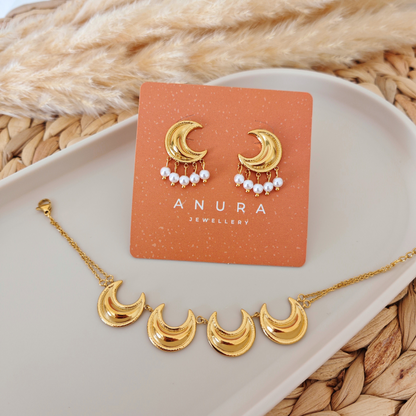 Crescent Moon Studs