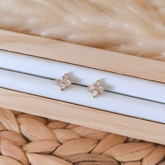 Bling Flower Studs