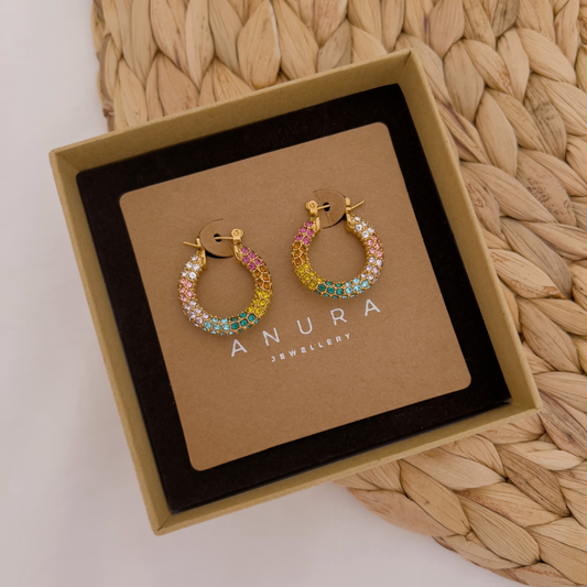 Colourful Bling Hoops