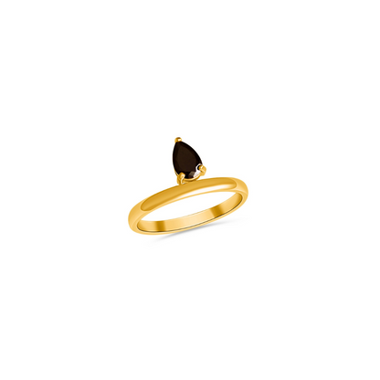 Black Teardrop Ring