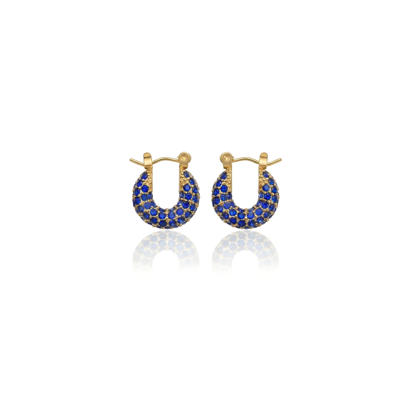 Mini Blue Bling Hoops
