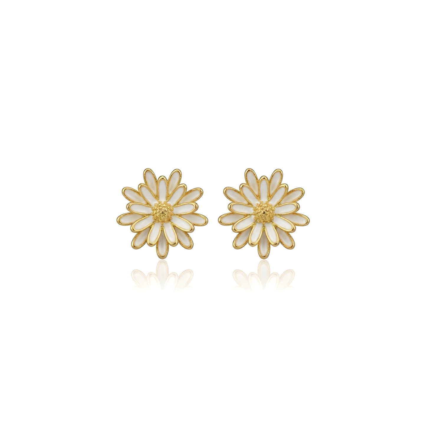 Large Enamel Chrysanthemum Studs