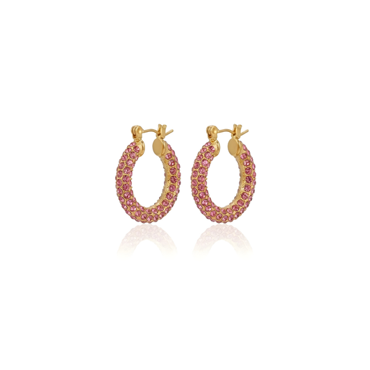 Rose Bling Hoops
