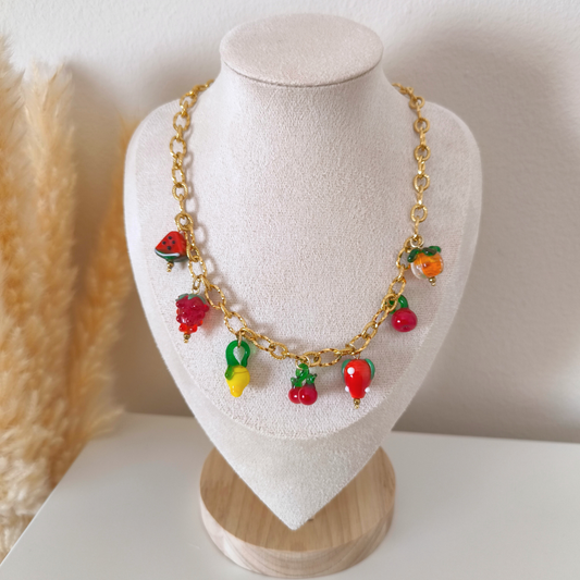 Fruit Punch [Handmade Glass Beads] Necklace
