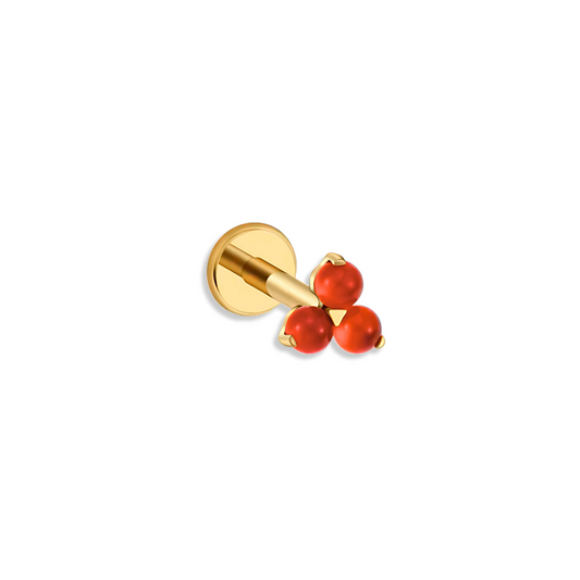 Titanium Dark Orange Flower Piercing