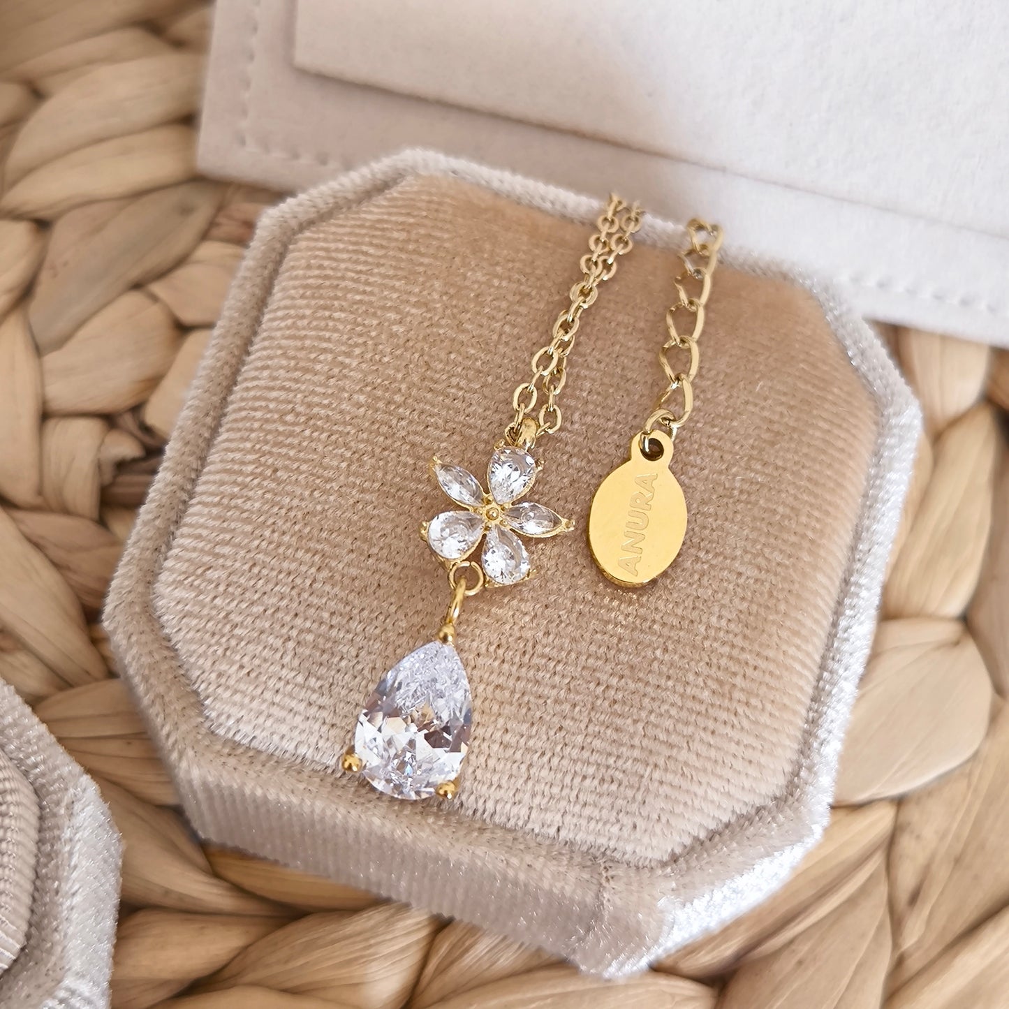 Flower Drop Necklace